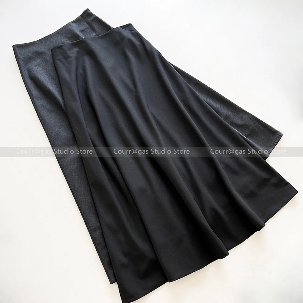 

Atmospheric workplace style OL worsted wool high-waisted versatile large-swing umbrella skirt A-line long half-body skirt