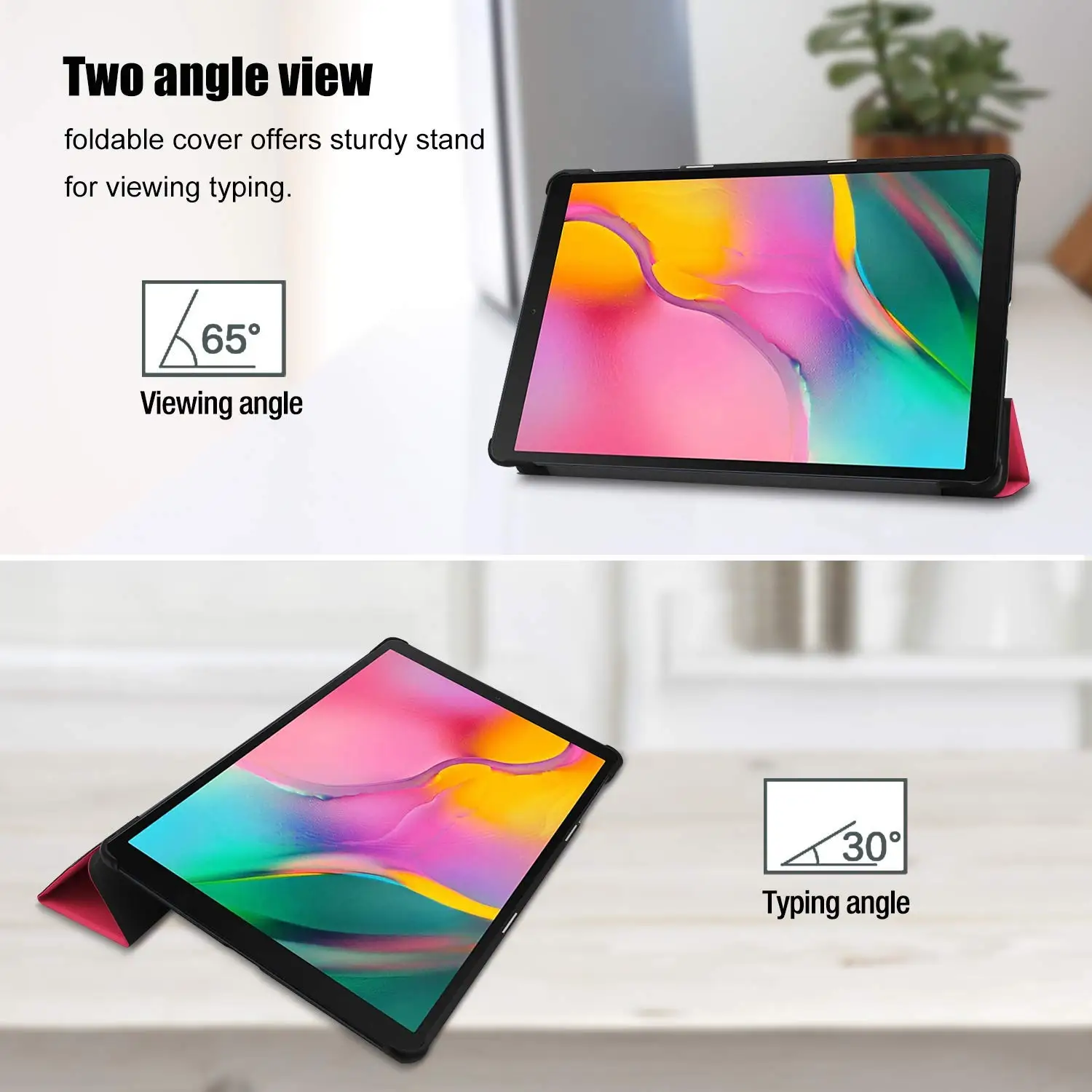 Premium PU Leather Tri-Fold Tablet Case with Smart Sleep Function