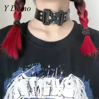 Y Demo Punk métal acier inoxydable boucle réglable tour de cou femmes Rock collier fête Techwear 3