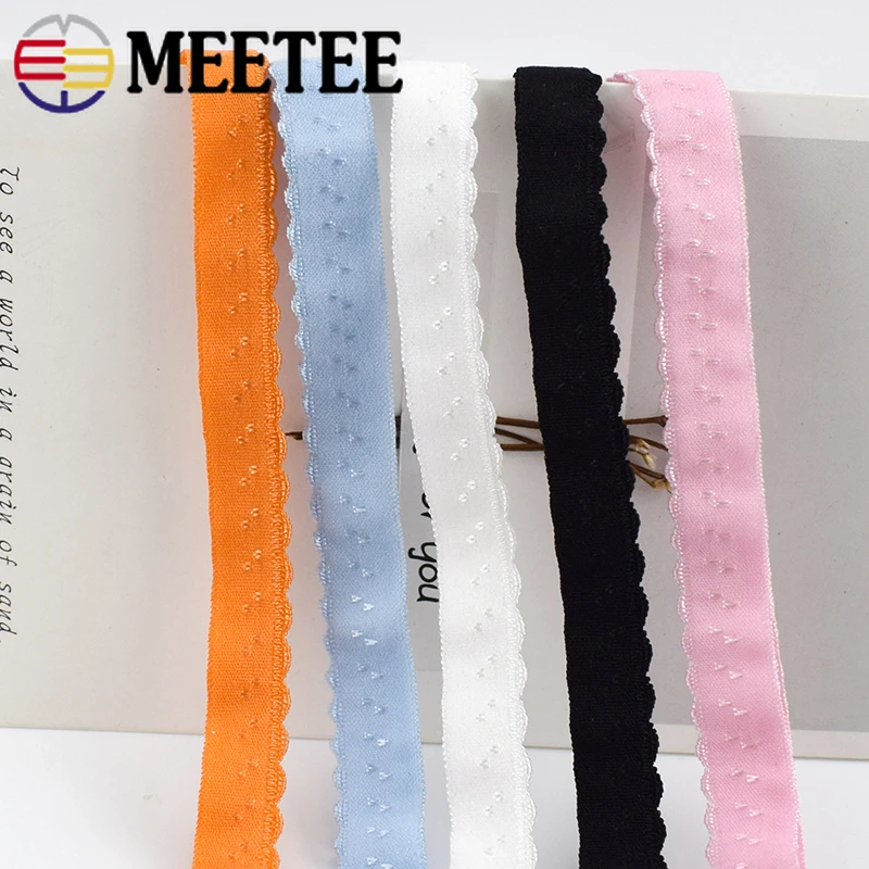 Meetee 22/45m 11mm Nylon Elastic Band For Underwear Shoulder Strap