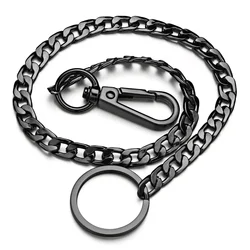 Long Keychain Wallet Belt Chain - Rock Punk Style Jewelry (Black)