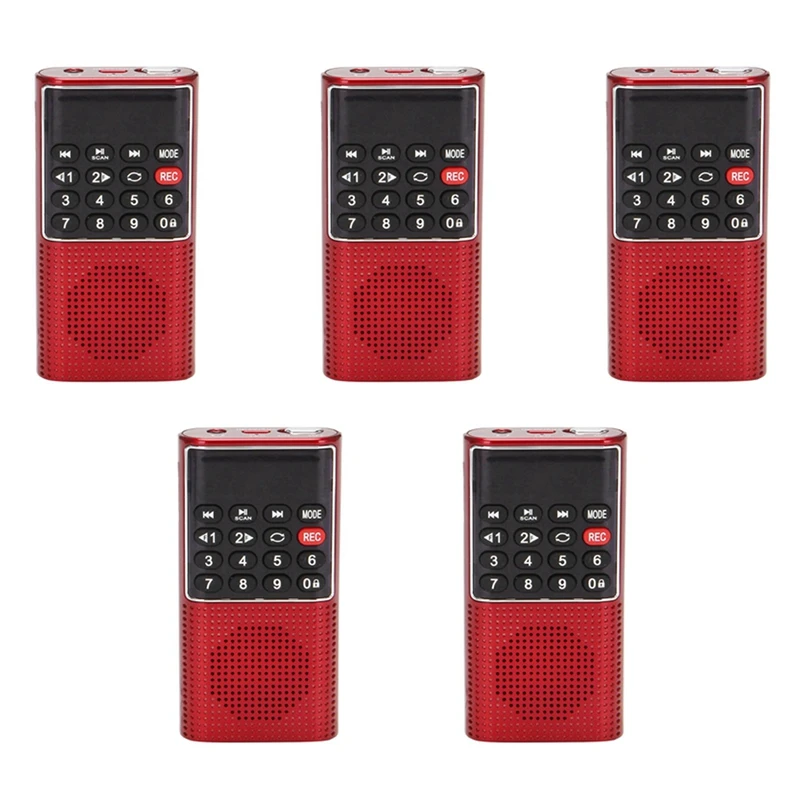 

5X L-328 Mini Portable Pocket FM Auto Scan Radio Music Audio MP3 Player Outdoor Small Speaker With Voice Recorder