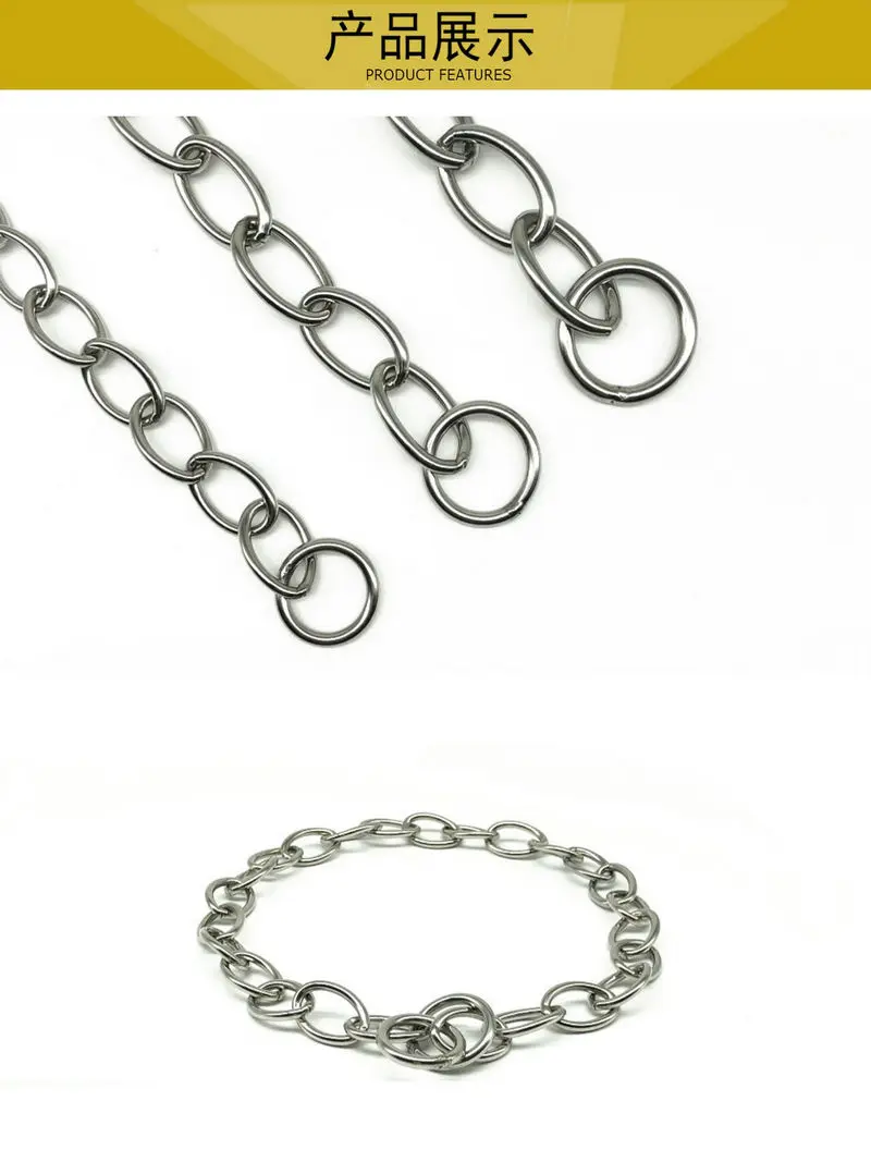 O Shape Solid Stainless Steel 304 P Chain Dog Leash Collar 10 Sizes Special for Small Middle Giant Pets