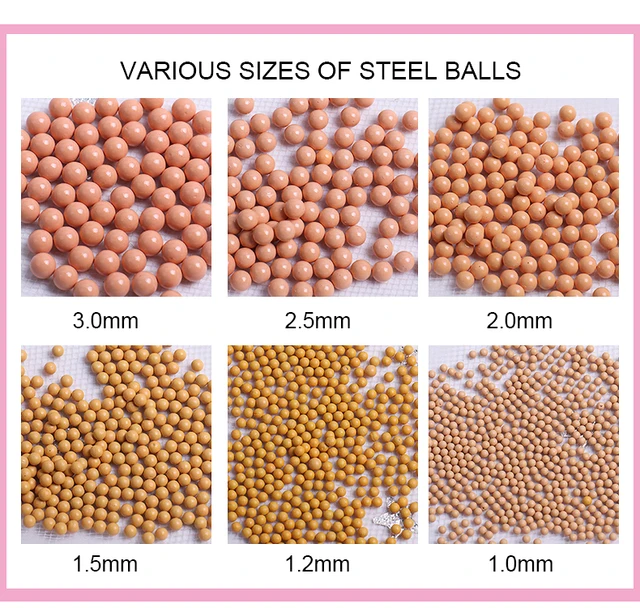 6 Grids Mix 0.8mm-3mm Japan Macaroon Pure Color Metal Caviars Steel Balls  Alloy Nail Art Rhinestones Decorations Manicure Charms - AliExpress