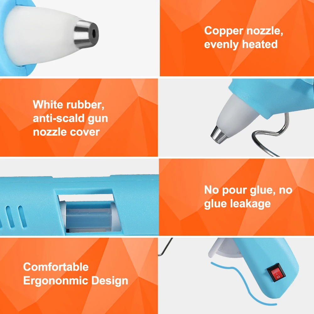 20W Hot Melt Glue Gun for Home DIY Quick Repair Mini Glue Gun Tool With 20 PCS 7MM Sticks Hot Melt Glue Gun Hot Glue Gun