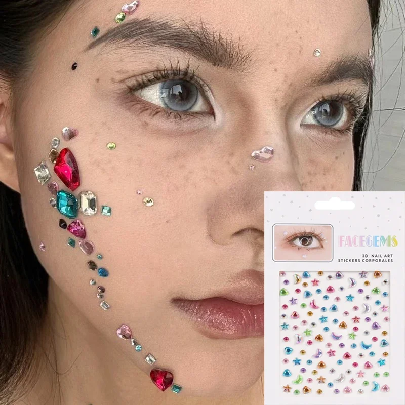 Makeup Rhinestone Stickers Love Diamond Face Art Children's Temporary Tattoo Tools