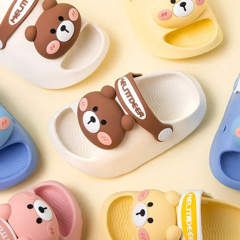 Newborn Baby Slippers Kids Shoes Summer Cute Animal Cartoon Bear Boys Girls Infant Child Comfortable Non-slip Sandals Kids Shoes 2
