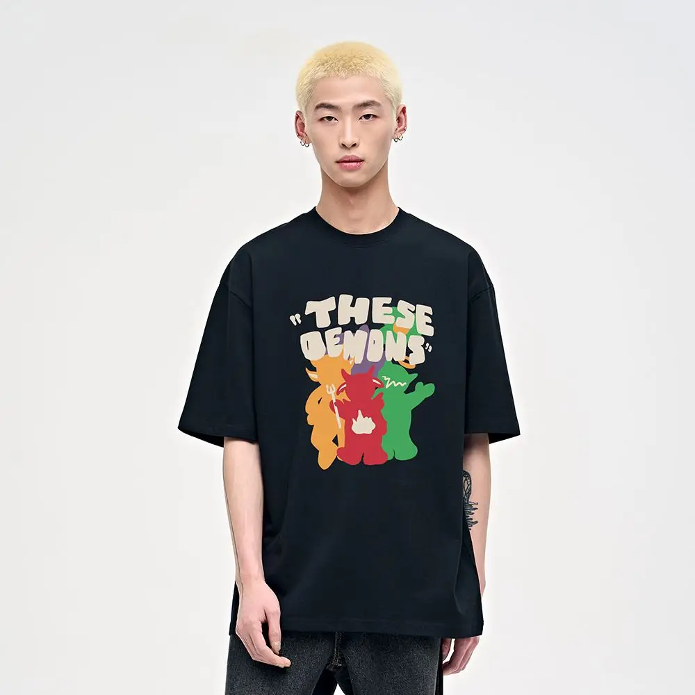 

2024 new summer style Japanese trendy brand cartoon printed short-sleeved T-shirts for men and women street hip-hop loose top