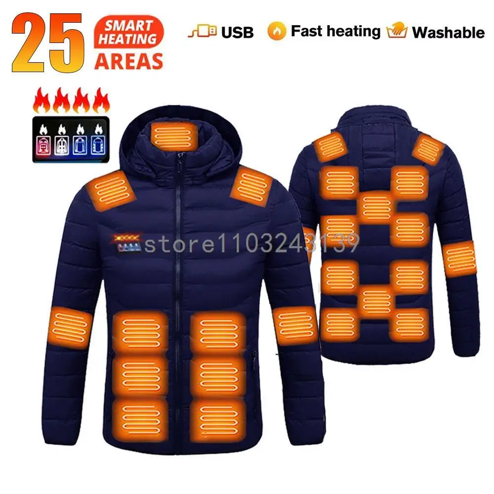 thumbnail image 1 of Nueva chaqueta calefactable 21, abrigo de moda para hombre y mujer, ropa con calefacción eléctrica inteligente, ropa térmica abrigada, chaqueta de caza calefactable para invierno, 1 of 5
