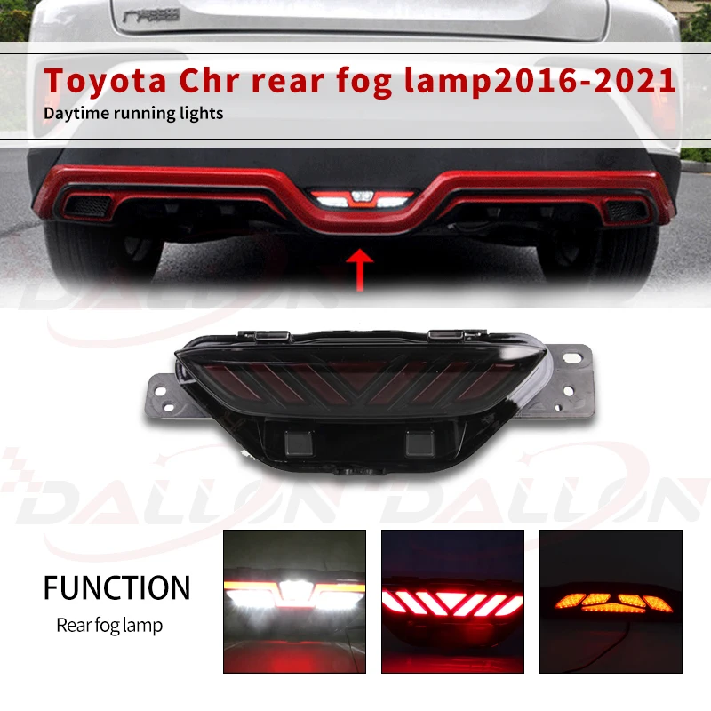 Car LED Brake Tail Light Rear Bumper Fog Lamp DRL Warning For Toyota CHR C-HR 2017 2018 2019 2020 2021 Accessories | Автомобили и