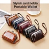 New Women's Wallet Wrist Strap Short Retro Style Coin Change Storage Bag Girls Portable Mini Card Holders Zipper Money Clip C03 5