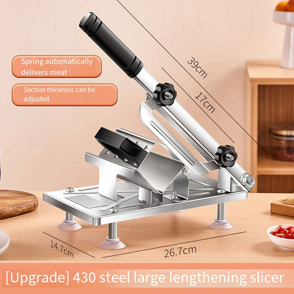 Manual Frozen Meat Slicer Upgraded Stainless Steel Meat Slicer for Home Cooking of Hot Pot Shabu-shabu Barbecue meat grinder