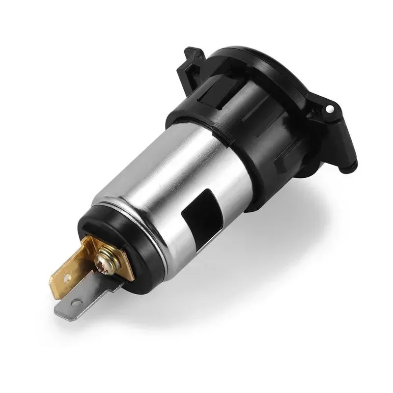 차량용 담배 라이터 암 소켓 전원 플러그, 방수 커버 케이스 포함, 12V-24V, 120W-250W, 10A