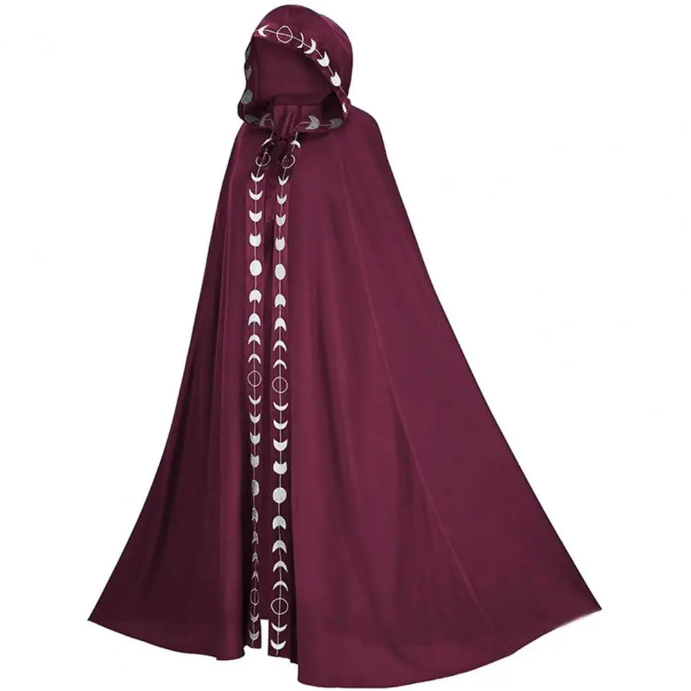 

Retro Adult Cloak Hooded Medieval Unisex Cloak Extra Long Moon Print Cloak jacket for women