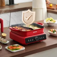 SUPOR 220V Split Double Flavour Electric Hotpot 5L/6L Household Multifunctional Electric Cooker 1800W Electric Cooker 2