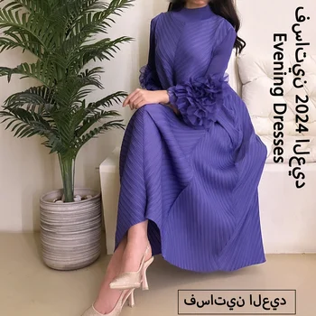ANLAN Hot Sales 2024 Summer New Pleated Formal Dresses for Women Mesh Petal Sleeve Solid Evening Party Long Maxi Dresses 6YA729 1