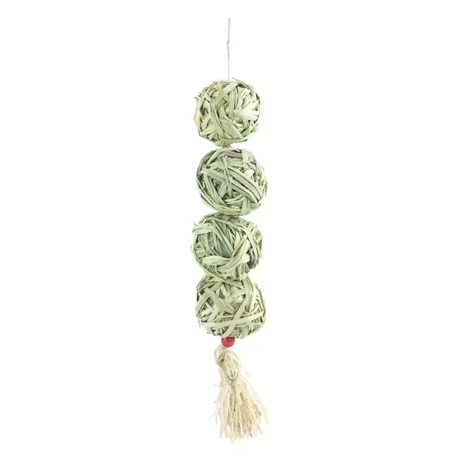 Natural Straw Ball Hanging String Pet Rabbit Molars Toys To Relieve Boredom Hamster Accessories Pet Products