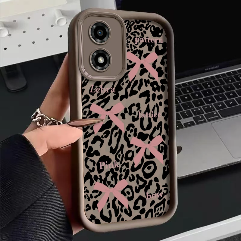 Leopard Print Bow Sky Eye Phone Case - Stylish Protective Cover