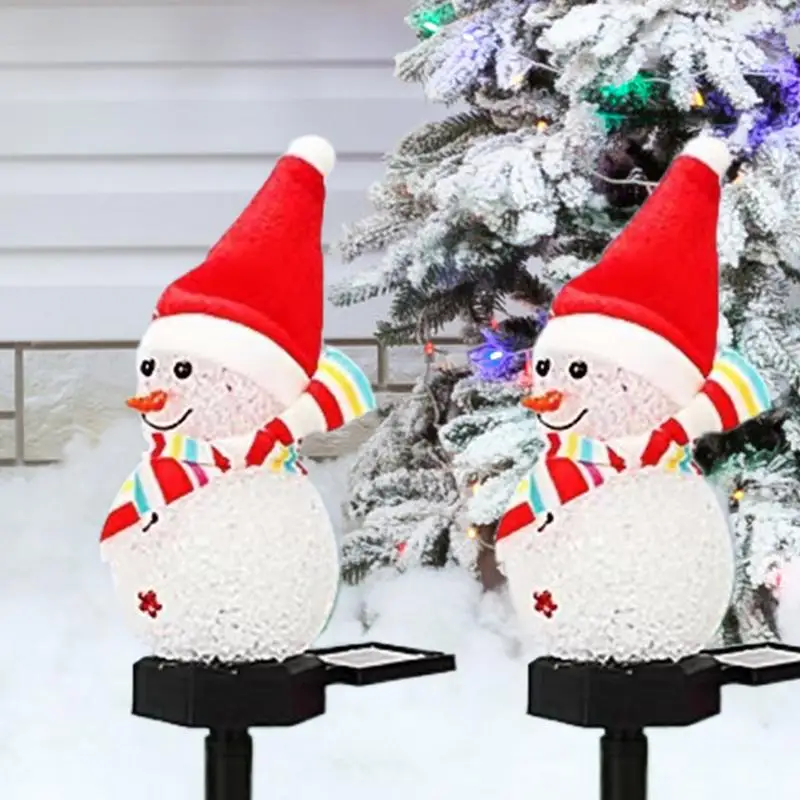 Snowman Solar Light Stake Waterproof Christmas Pathway Lights Stake Solar Christmas Decorations Outdoor Christmas For Garden 3