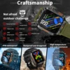 2024 Smart Watch 2.01 Screen Outdoor Flashlight Compass IP68 Waterproof Wireless Calling 600mAh 100+Sport Mode 5