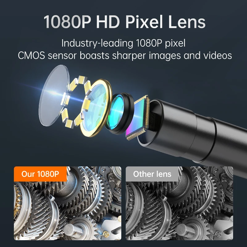 신제품 산업용 배관 하수구 검사 수리 도구 내시경 2.9cm 짧은 렌즈 1080P 4.3인치 경질 휴대용 AV 내시경 카메라