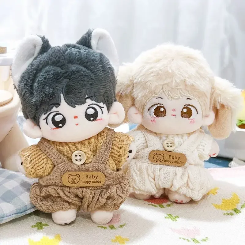 10cm baby clothes cute winter sweater with suspender pants New Year set starfish cotton doll accessories doll 4
