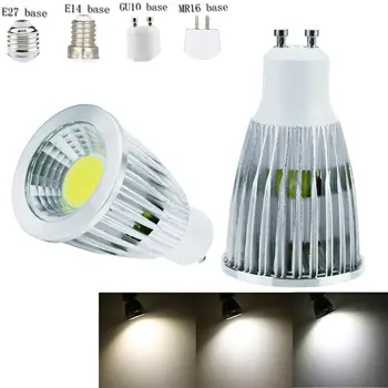 고출력 밝기 조절 가능 LED 스포트라이트 전구, 홈 마당 장식용 램프 조명, 6W, 9W, 12W, GU10, MR16, E27, COB, DC 12V, 24V, 2700K, 6500K