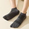 3 Pairs Men Toe Socks with Grip Non-slip Five Finger Socks Summer Mesh High Quality Cotton Ankle Socks Anti-slip 4