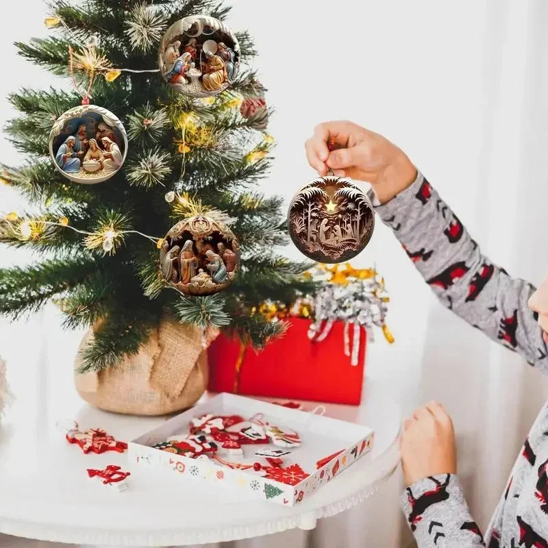 Christmas Souvenirs Religious Decorations Creative Jesus Family Scenes Christmas Tree Decorations Hanging Ornaments