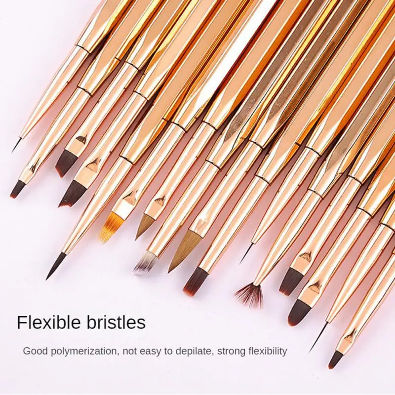 1PCS Nail Art Brush 6-16mm Line Painting Drawing Pen Acrylic Gel UV Extension Brush Nail Stripes Lines Liner DIY Manicure Tools 2