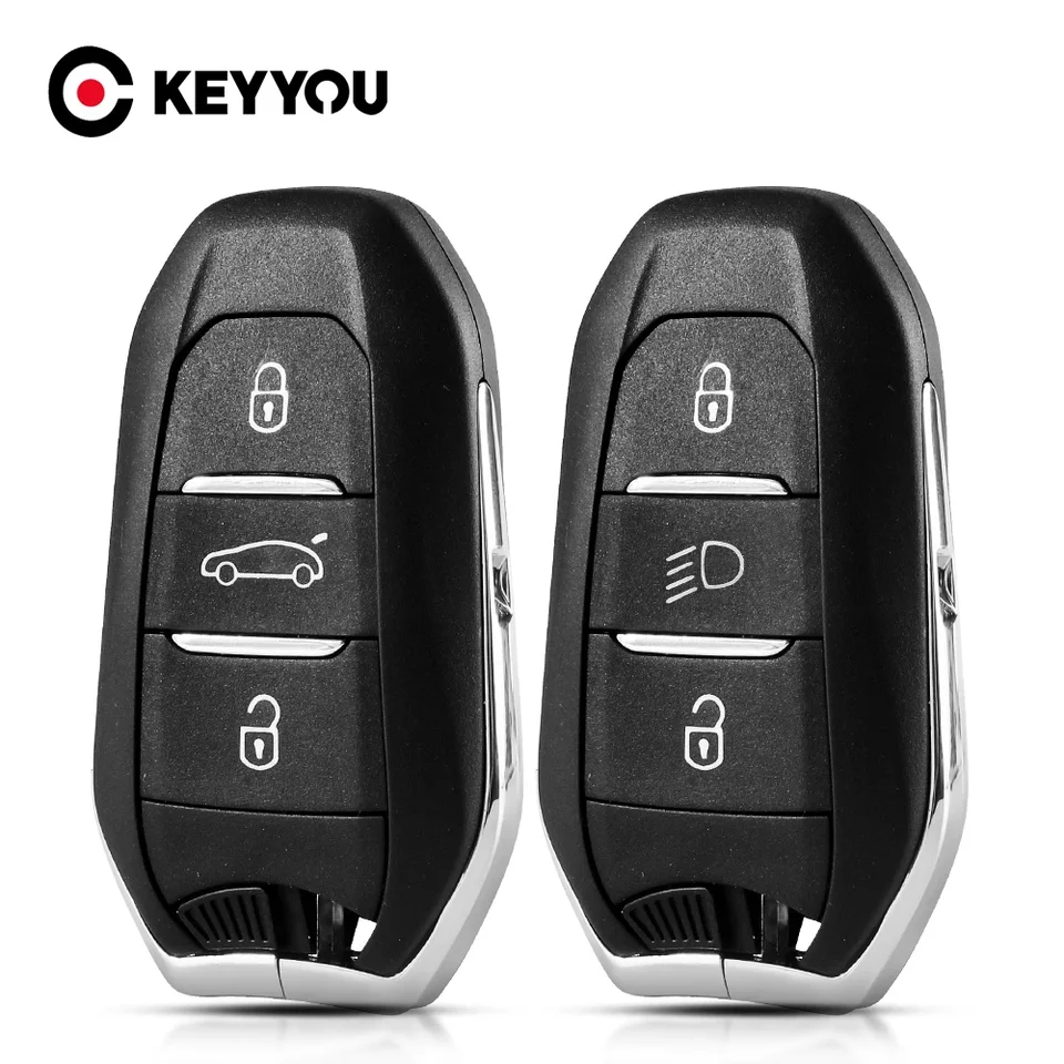 ontto Portachiavi auto per Peugeot 308 508 3008 5008 Citroen C4 Cactus Picasso C3 Smart Key case keyless Entry TPU Key Shell Portachiavi Accessori Bianco