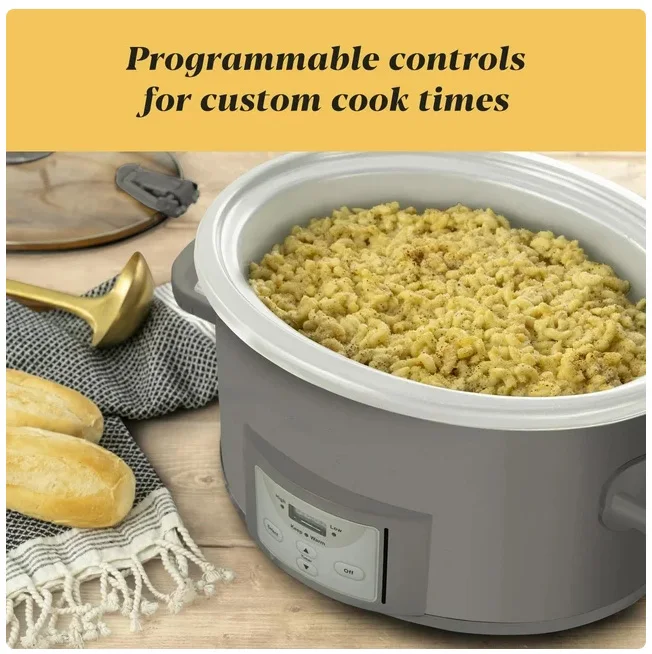 7-Quart Cook and Carry Programmable Slow Cooker, Grey 4