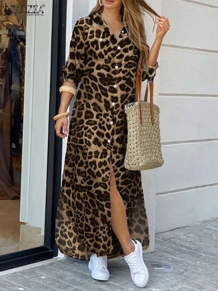 Womens Clothing Dresses Casual and summer maxi dresses Just Cavalli Long Dress With Leopard Print in Natural 