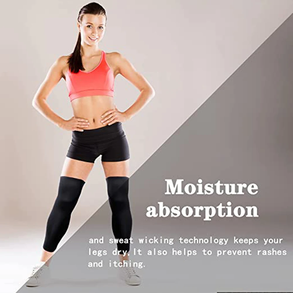 Compression knee brace 1Pcs Long Leg Sleeve Compression Leg Full Long Knee Sleeve Elastic Sport for Men Women Running Basketball Football