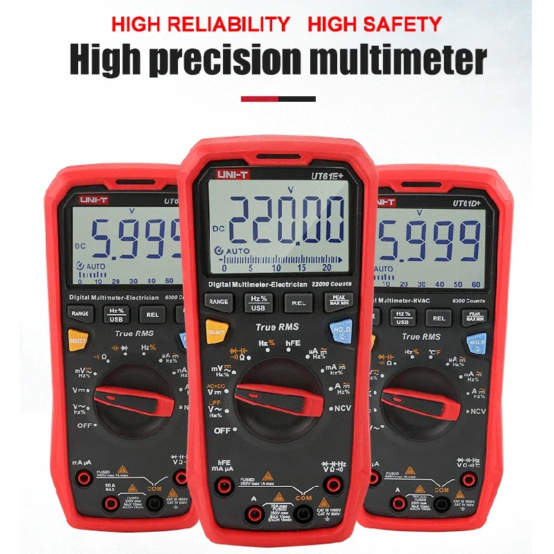 UNI T UT61B+ UT61E+ UT61D+ Plus Smart Professional Digital Multimeter Tester Unit True RMS Auto Range 6000 Counts DC AC 1000V digital multimeter multimeter tester