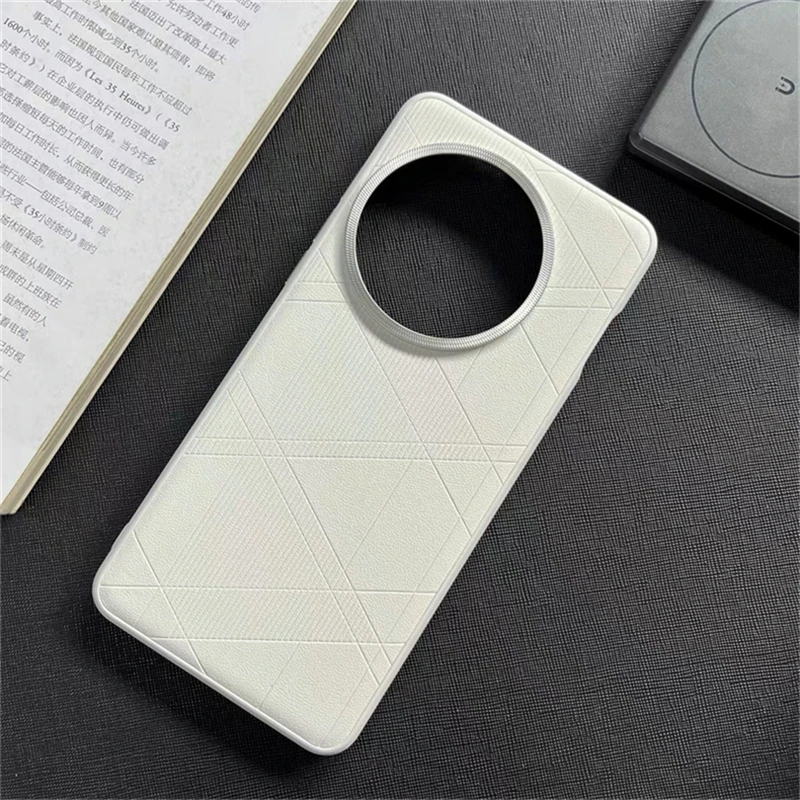 Luxury PU Leather Silicone Striped Grid Phone Case - Stylish Back Cover & Protective Bumper