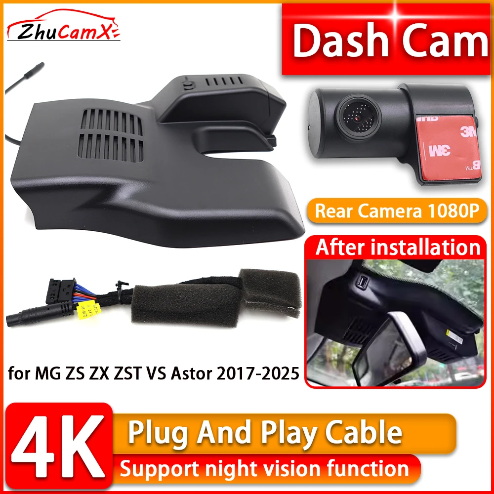 2160P Wiifi 4K Dash Cam for MG ZS ZX ZST VS Astor 2017-2025