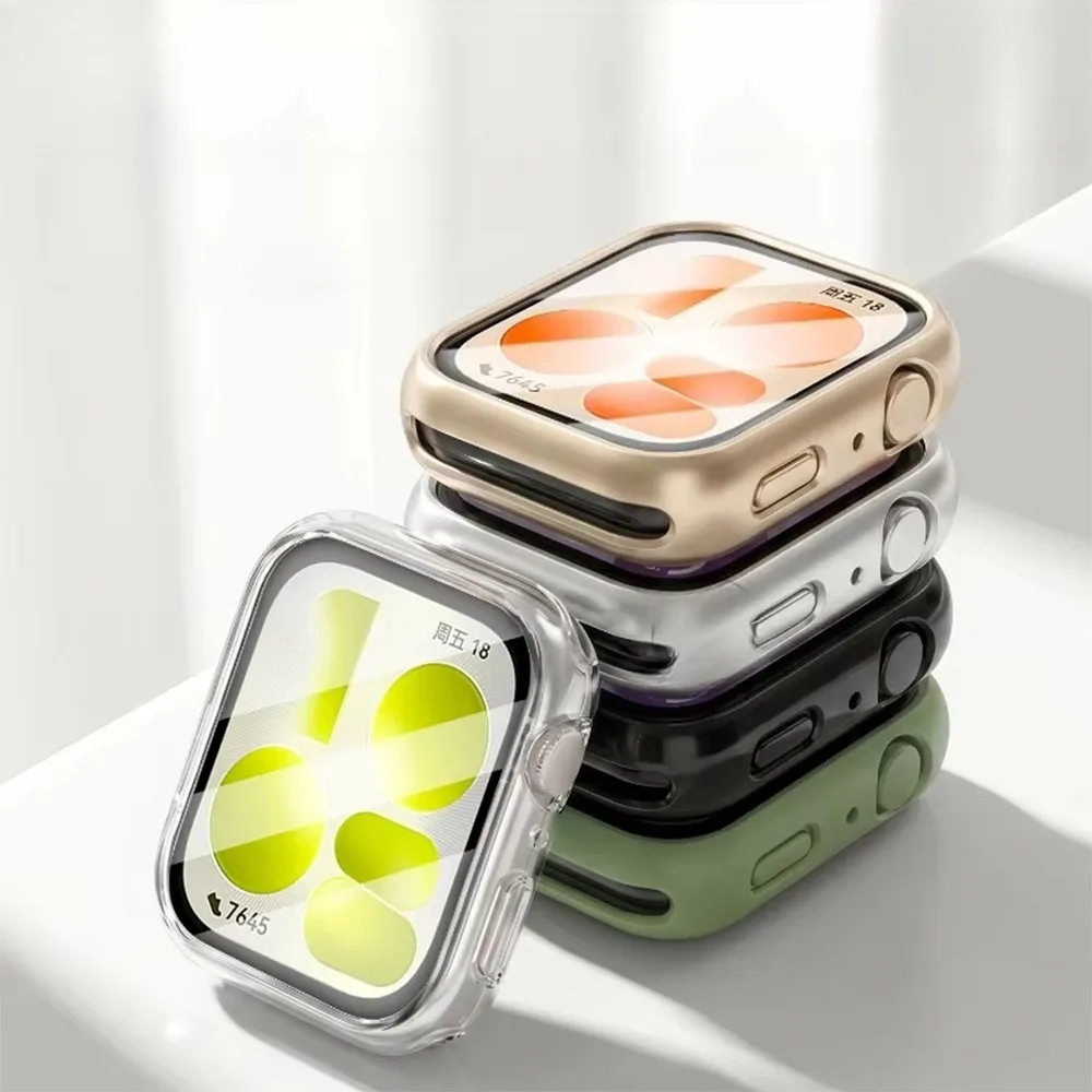 Matte Hard Protective Case with Tempered Glass - Anti-Fingerprint, Thin & Lightweight Bumper