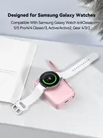 NEWDERY Portable Charger For Galaxy Watch 7 Ultra 6 Classic 5 Pro 4 3,Active 2/1,Gear S4 S3 Watch Magnetic Wireless Power Bank 2