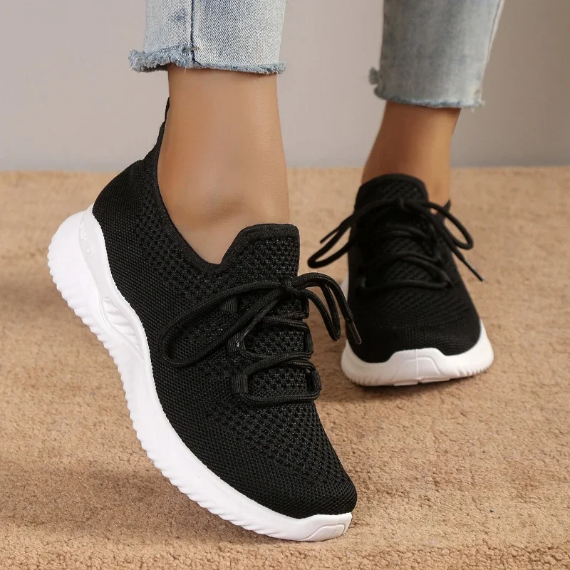 Ladies Shoes Brand Mesh Women's Vulcanize Shoes Autumn Breathable Fashion Women Sneakers Solid Sneakers Women Women Running Shoes Platform Sneakers