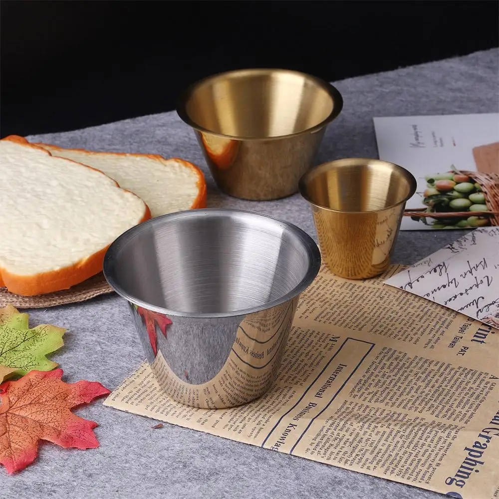 

Condiment Container Stainless Steel Reusable Mini Seasoning Dish Dipping Bowl Ketchup Cup Appetizer Plates