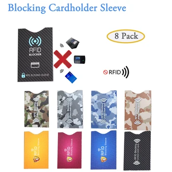 8Pack RFID Credit Card Protector Blocking Cardholder Sleeve Skin Case Covers Protection Bank Card Case Identity Theft Prevention