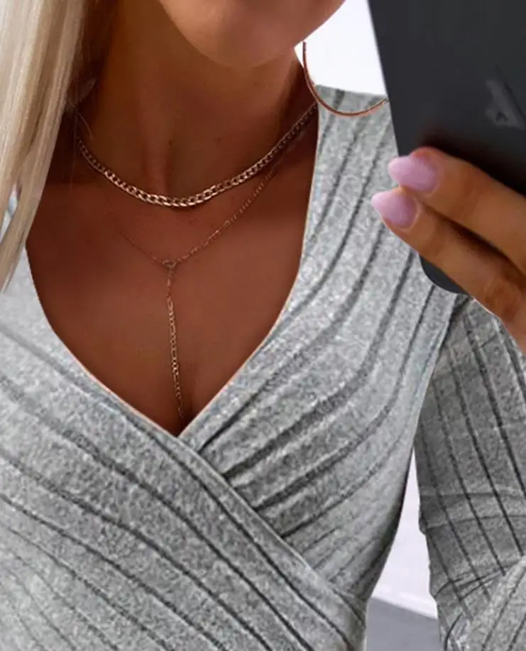 Рисунок 2 - Женский пуловер, блузки 2023, Асимметричный