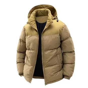 Autunno e inverno nuova tendenza della moda antivento ispessito caldo con cappuccio giacca imbottita in cotone cappotto sportivo allentato da uomo di alta qualità 1