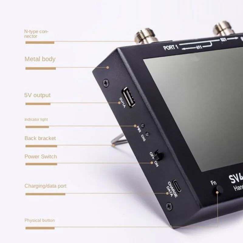 SV4401A 50KHz-4.4GHz VNA 벡터 네트워크 분석기 100DB 동적 7인치 터치 LCD