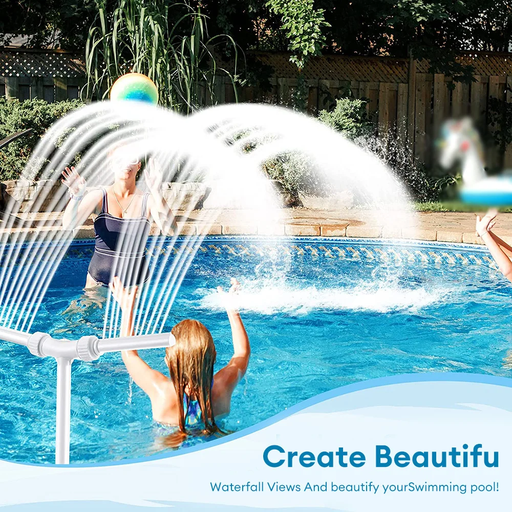 Description Picture 4 of itemSwimming Pool Waterfall Fountain Kit PVC Feature Water Spay Pools Spa Decorations Easy Install Swimming Pool Accessories