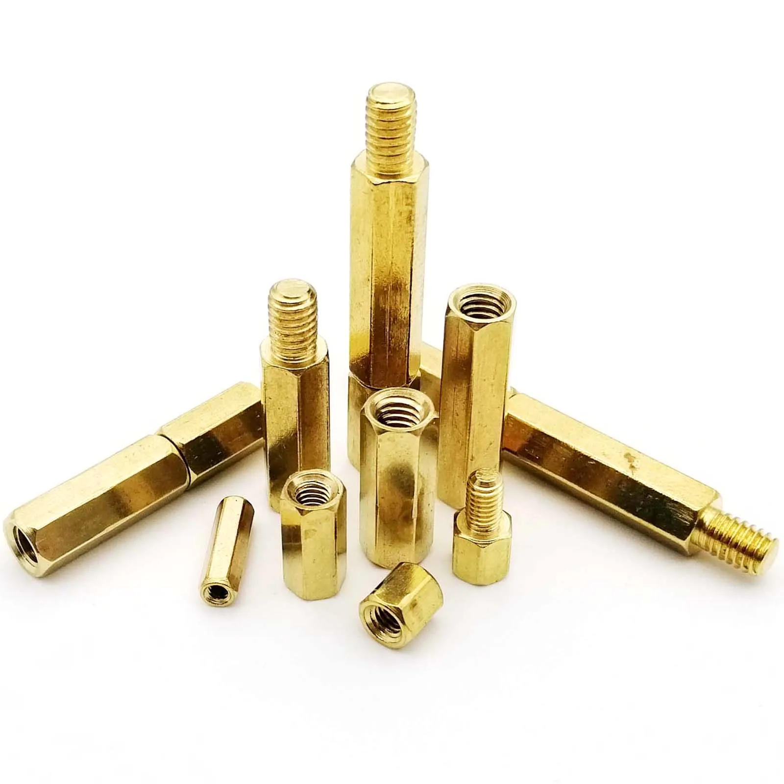 10/50pc Brass Copper M2 M2.5 M3 M4 Hex Standoff for PCB Board Motherboard