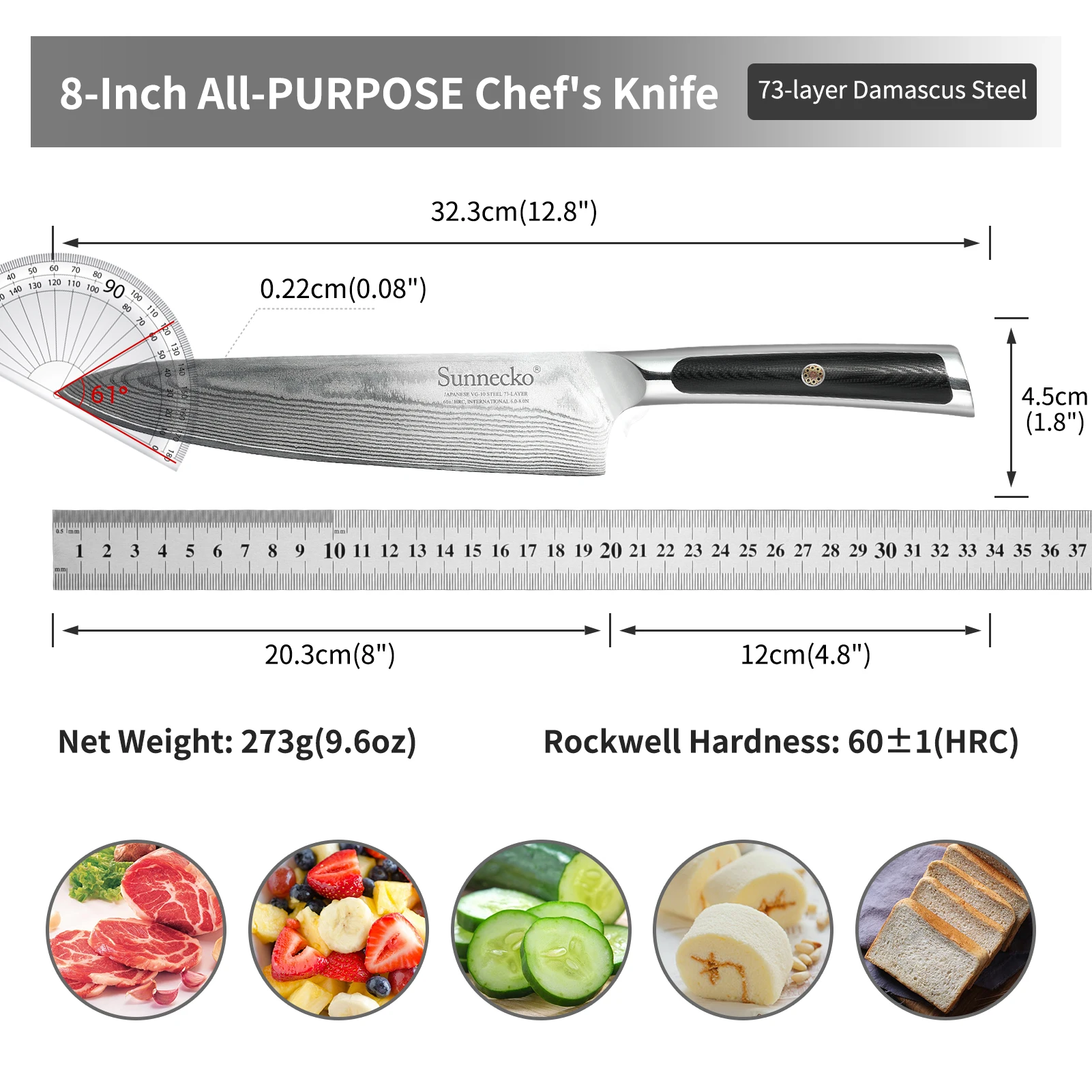 SUNNECKO 3PCS Damascus Steel Knives Set 8'' Chef 6'' Fishing Fillet Boning  5'' Utility Knife Pro Kitchen Cooking Accessory Tools - AliExpress