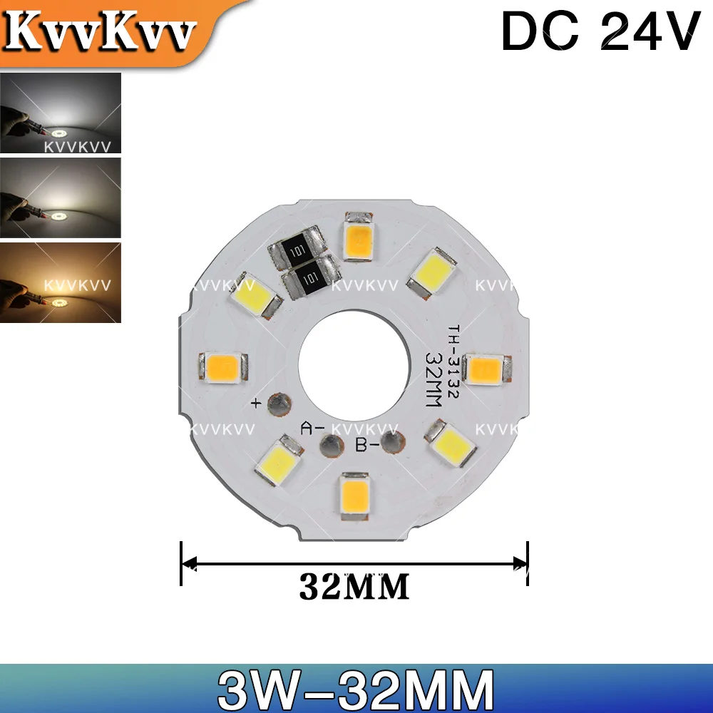DC24V SMD2835 LED 칩 보드 3W 5W 10W 15W 백색/웜 화이트 48mm 원형 PCB 모듈 광원 DIY 다운라이트/스포트라이트 램프용
