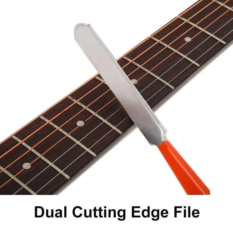 11 Pcs Set Guitar Fret Crowning File Leveling Beam Sanding Grinding String Spreaders Guitar Fingerboard Luthier Tools